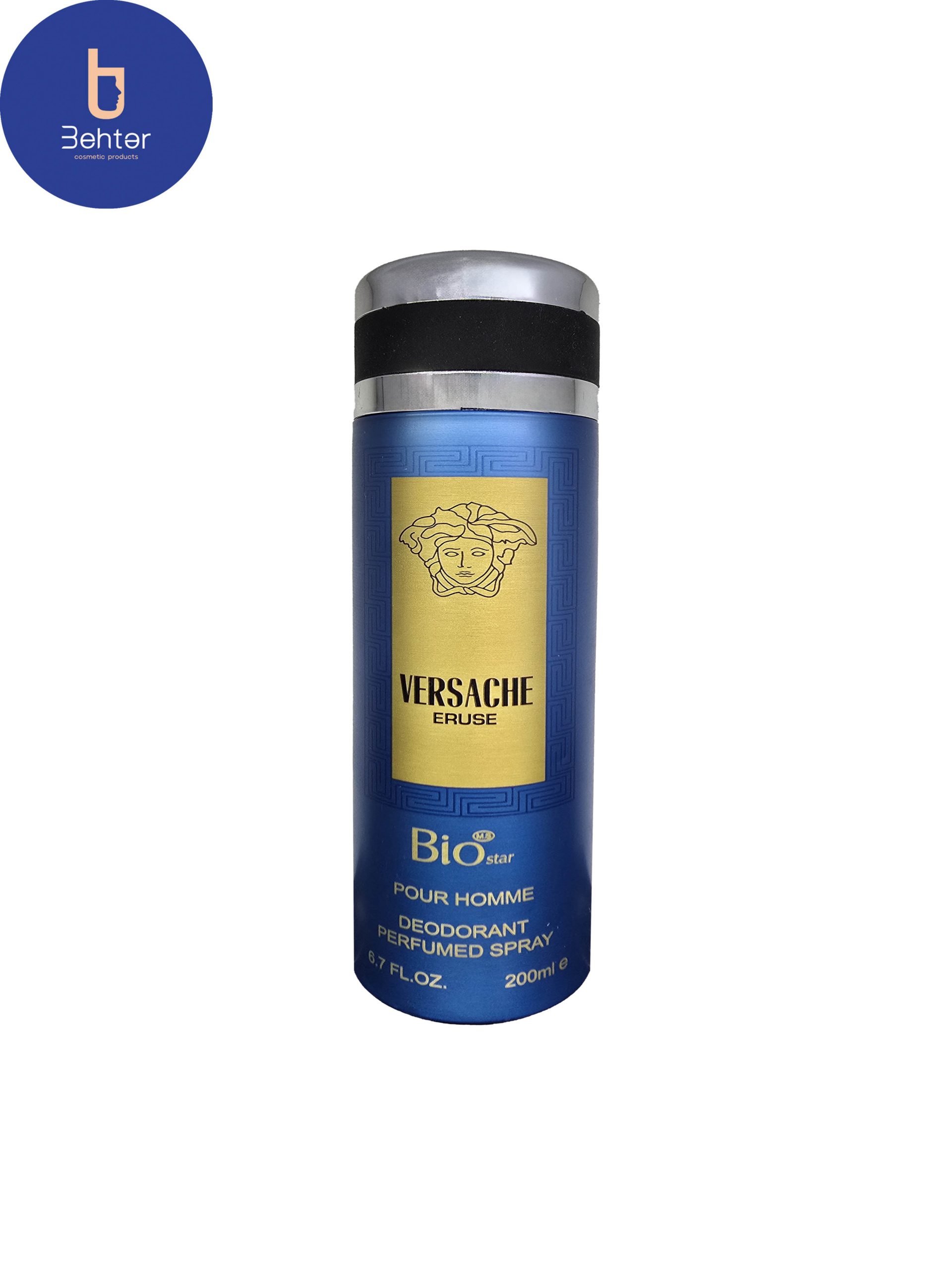 اسپری خوشبو کننده بیواستار اسانس ورساچ اروس حجم 200میل Deodorant Spray Biostar, Versace Eruse Essential Oil ,200ml