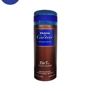 اسپری خوشبو کننده بیواستار اسانس پاشا د کارتیر ادیشن نویر حجم 200میل Deodorant Spray Biostar, Pasha de Cartier Edition Noir Essential Oil , 200ml
