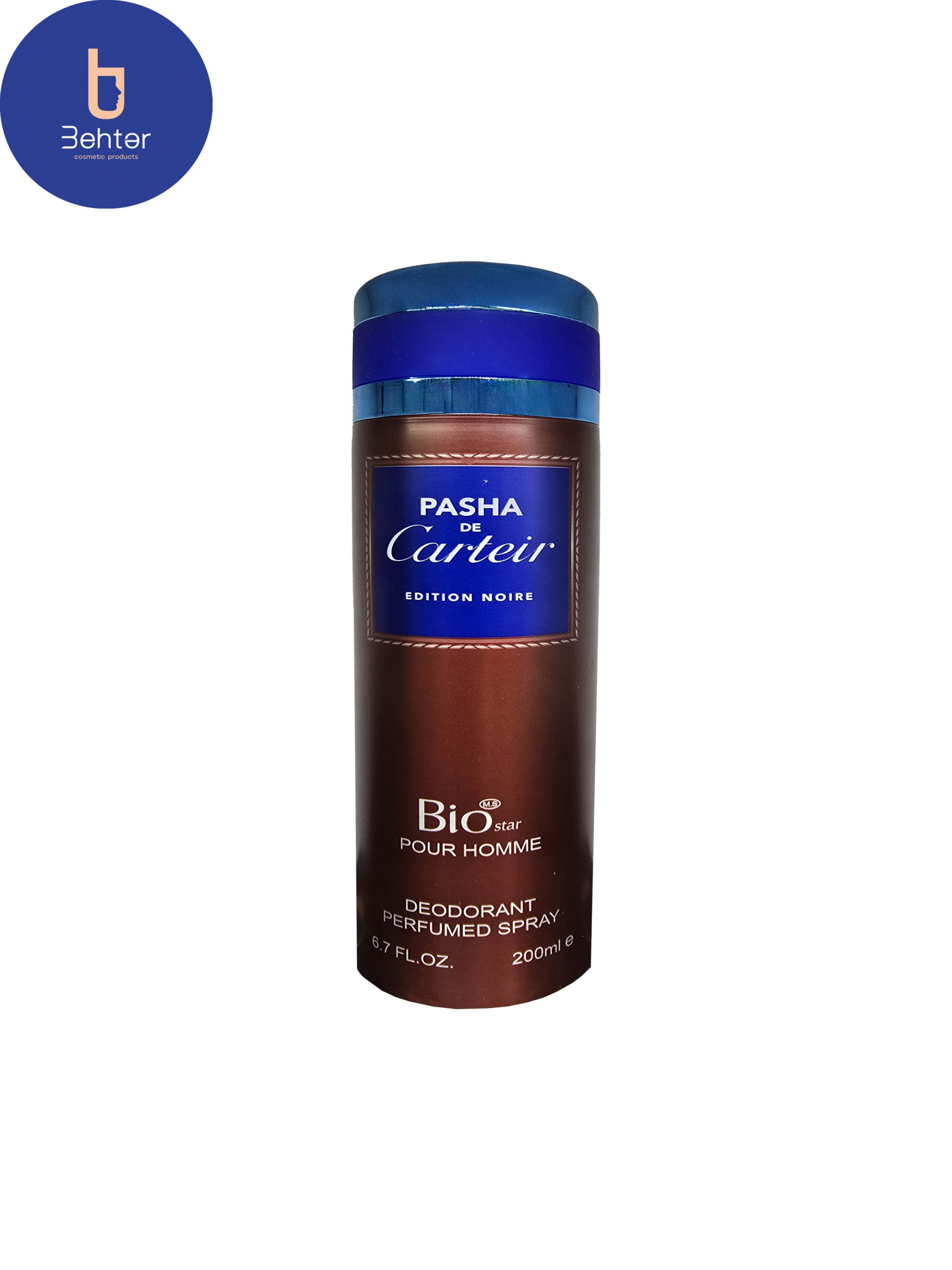اسپری خوشبو کننده بیواستار اسانس پاشا د کارتیر ادیشن نویر حجم 200میل Deodorant Spray Biostar, Pasha de Cartier Edition Noir Essential Oil , 200ml
