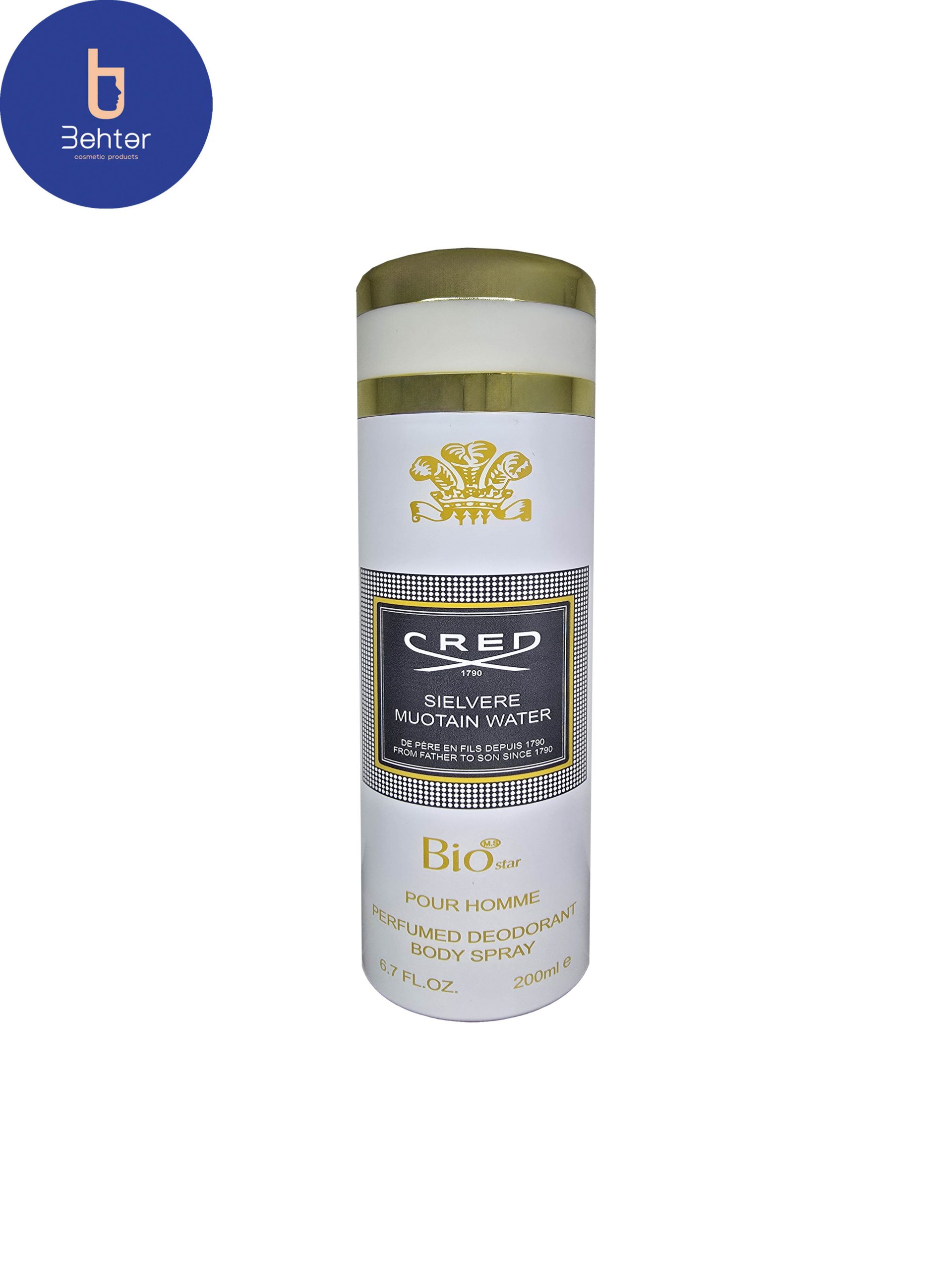 اسپری خوشبو کننده بیواستار اسانس کرید سیلور حجم 200میل  Deodorant Spray Biostar ,Creed Silver Mountain Water Essential Oil ,200ml