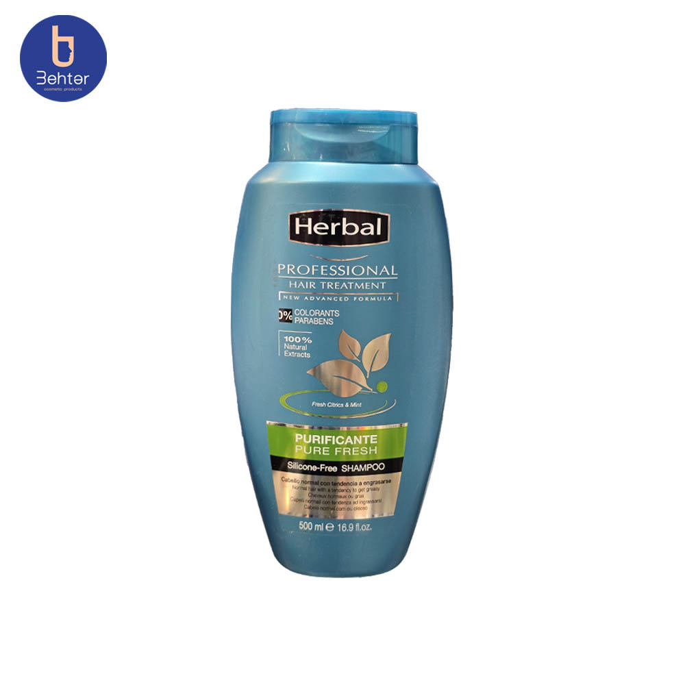 شامپو موهای چرب هربال مدل Pure Fresh حجم 500 میل Herbal Pure Freshl Shampoo-500ml