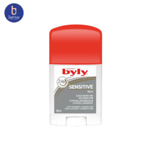 استیک ضد تعریق Byly مدل Sensetive بدون بو 24 ساعته حجم 50میل Byly Sensetive Antiperspirant Stick, 24-hour odorless, 50 ml