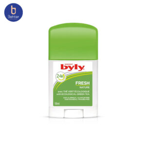 استیک ضد تعریق Byly مدل Fresh حاوی عصاره چای سبز 24 ساعته حجم 50میل Byly Fresh antiperspirant stick containing 24-hour green tea extract, 50 ml