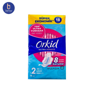 نوار بهداشتی ارکید ویژه روز مدل Ultra Gunduz بسته بندی 18عددی Orchid sanitary napkins day, Ultra Gunduz model,18 pieces
