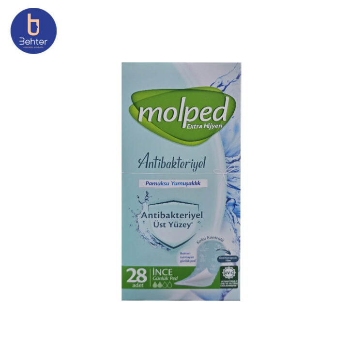 پد روزانه انتی باکتریال مولپد کدل Antibakteriyal بسته بندی 28 عددی Molped Antibakteriyal daily pads, Antibakteriyal Model, pack of 28