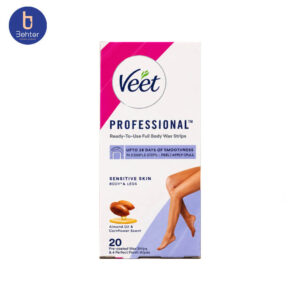 نوار مو بر ویت Veet مدل Professional مناسب پوست های حساس بسته 20 عددی