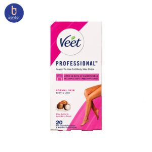 نوار مو بر ویت Veet مدل Professional مناسب پوست معمولی بسته 20 عددی